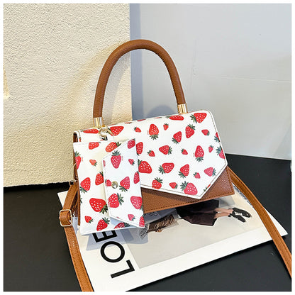 Strawberry Square Bag Casual Commuter Crossbody Bag