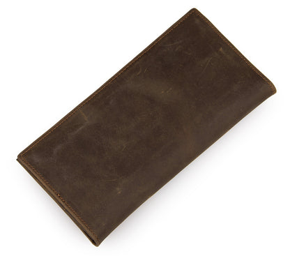 vintage crazy horse leather long wallet