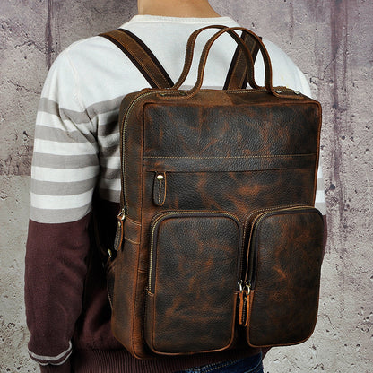 leather shoulder bag youth fashion top leather backpack