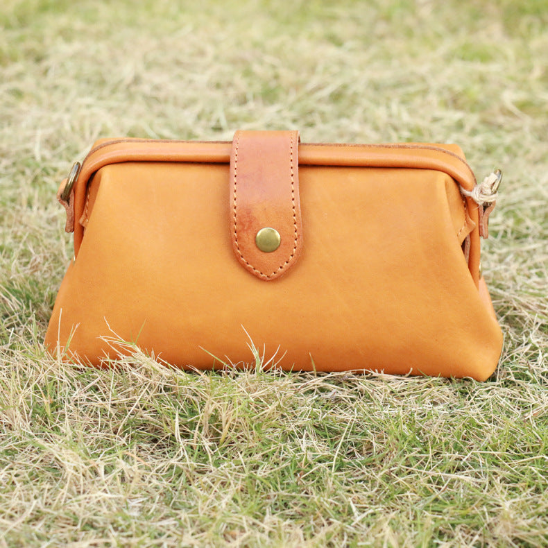 vegetable tanned leather casual retro ladies leather shoulder bag