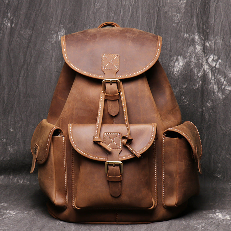 backpack women crazy horse leather