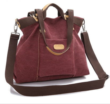 vintage casual canvas bag student handbag