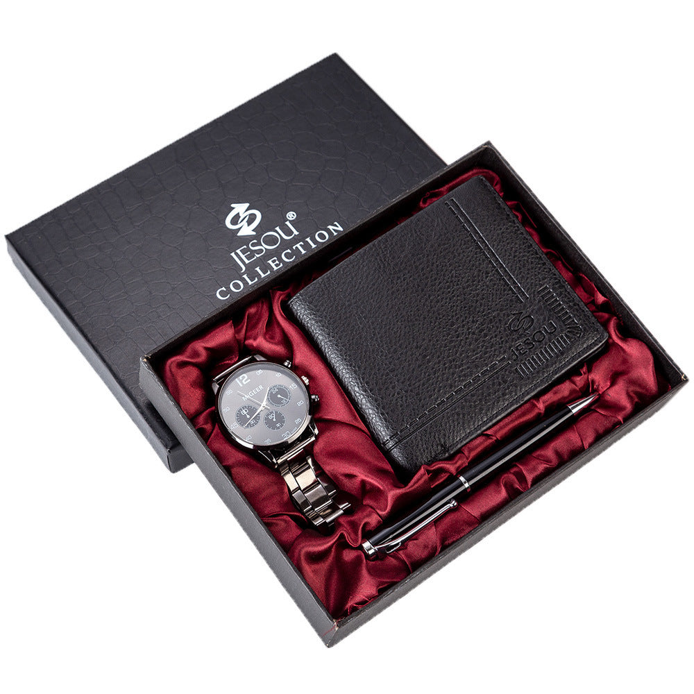 mens gift set beautifully wrapped watch wallet pen set