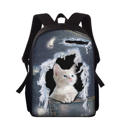 cowboy hollowed out pet cat childrens schoolbags