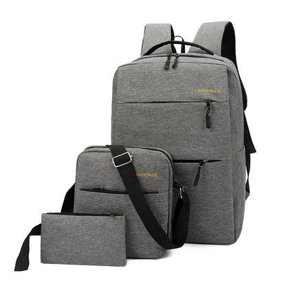 mens usb charging casual fashion computer bag three piece set