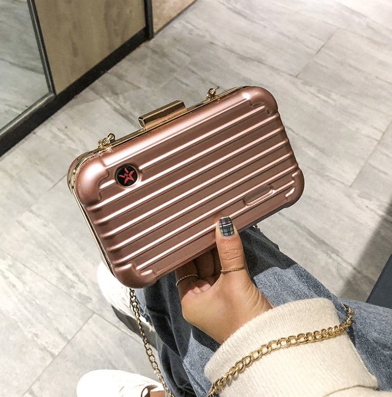 new hand holding mini suitcase small bag female small slung personality travel suitcase shoulder small square bag tide