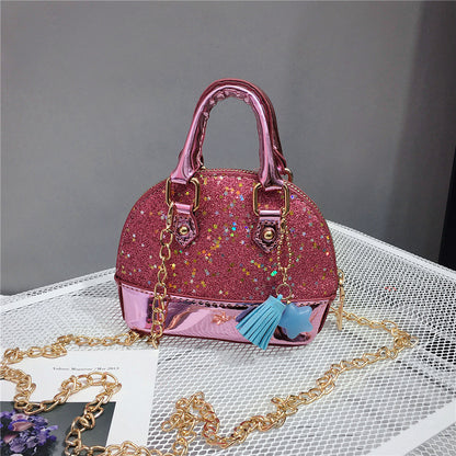 cute sequined mini shell bag