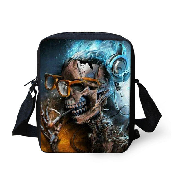 european and american skull childrens messenger bag