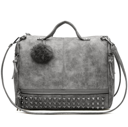 autumn new womens bag pillow bag european and american fashion matte rivet big bag shoulder bag