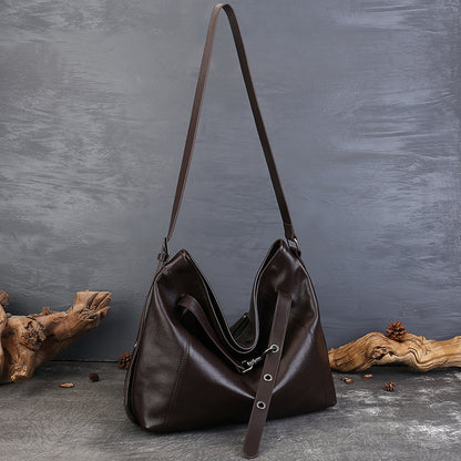 Womens Stylish Retro Large-Capacity Crossbody Bag