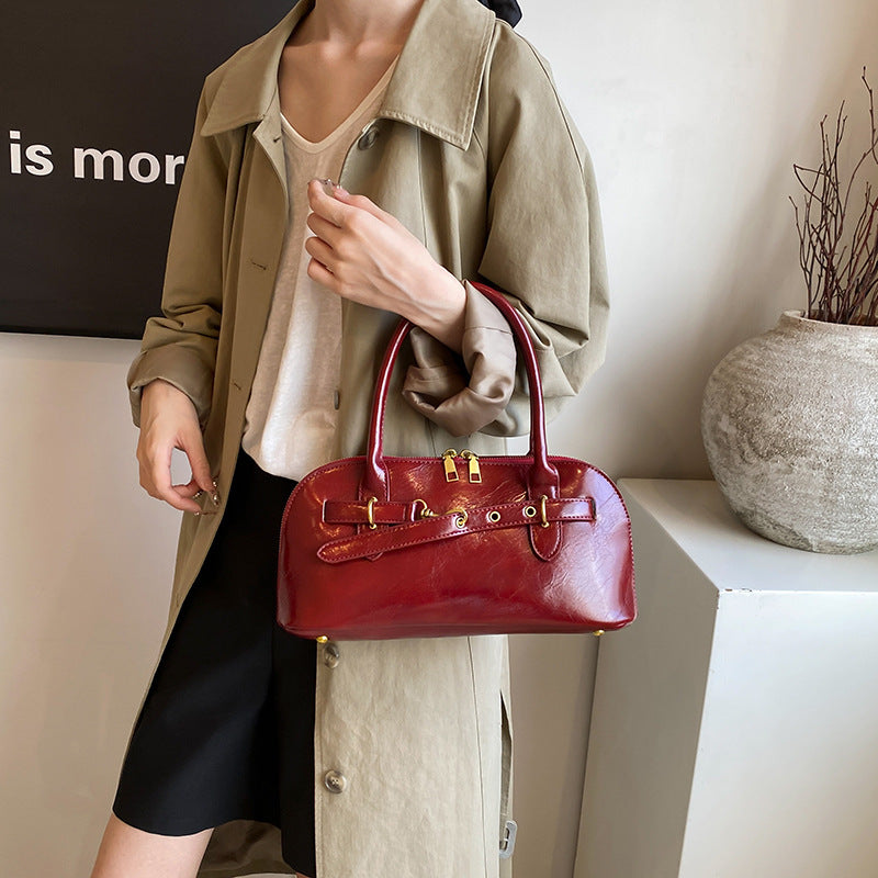 retro portable fashion shoulder bag simple large capacity crossbody bag