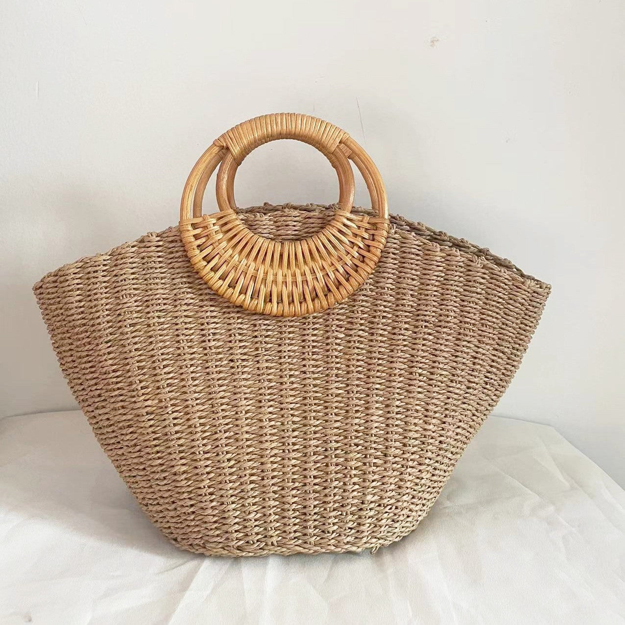 new handheld grass woven simple woven womens bag