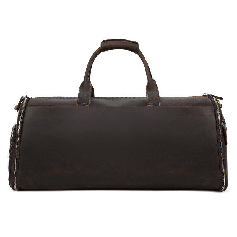 crazy horse leather retro duffel bag