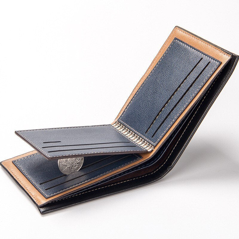 new casual mens short embossed wallet horizontal creative thin wallet