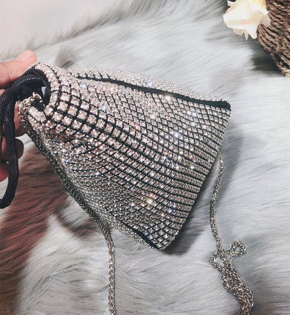 new style shoulder bag female bag flash diamond dumpling bag rhinestone bag