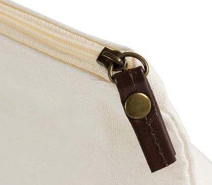 white cotton canvas cosmetic bag