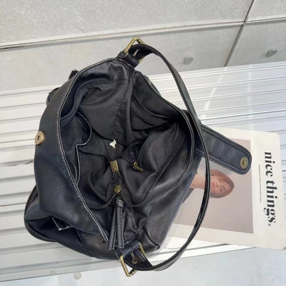 retro high grade texture multi pocket motorcycle bag