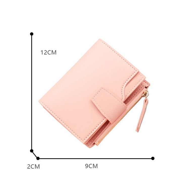 short multiple card slots womens wallet with zipper