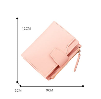 short multiple card slots womens wallet with zipper