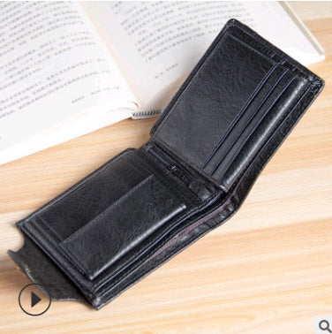 european and american casual mens wallet multi function short wallet