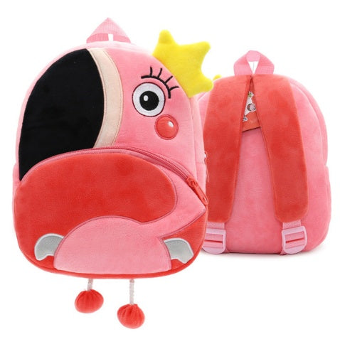 children school backpack cartoon rainbow design soft plush material for toddler baby girls kindergarten kids school bags