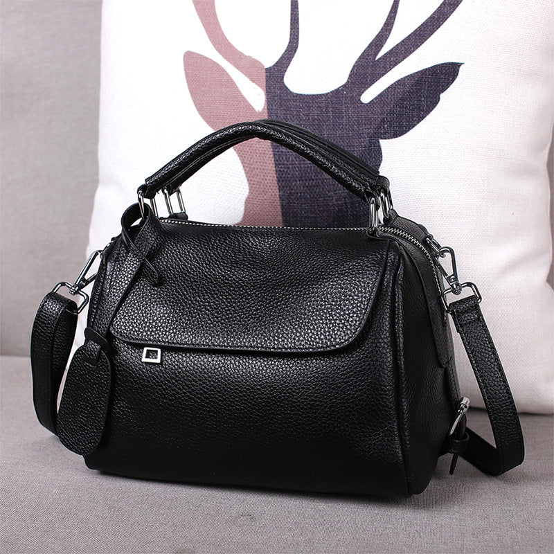 Vintage Crossbody Bag Made From Soft Full-grain Cowhide