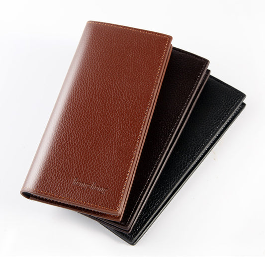 soft leather long slim wallet