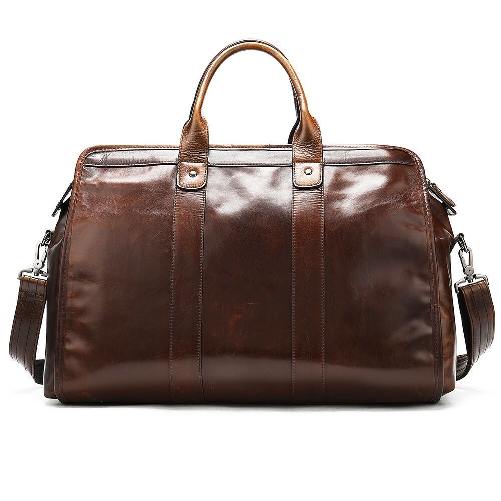 first layer cowhide retro large capacity travel bag