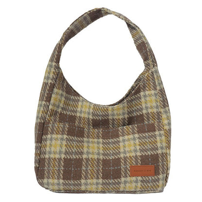 new plaid retro large capacity bag for women