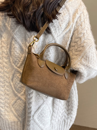 hand held dumplings matte stitching shoulder crossbody