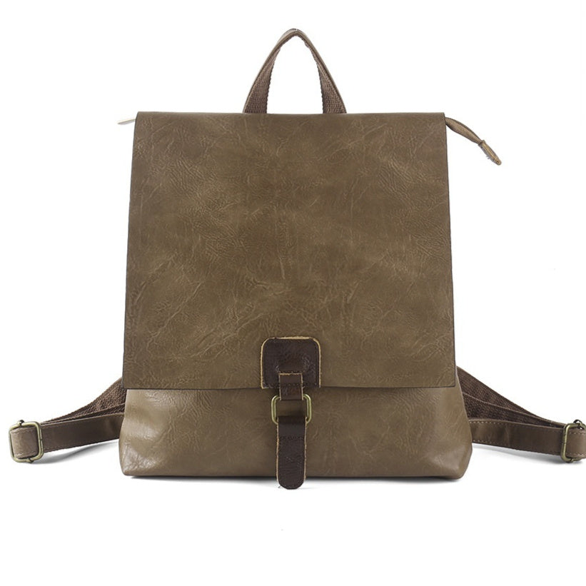 retro large capacity multifunctional leather backpackage