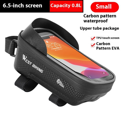 bicycle mobile phone touch screen upper saddle bag cycling fixture