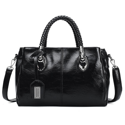 vintage oil wax leather luxury handbags women bags