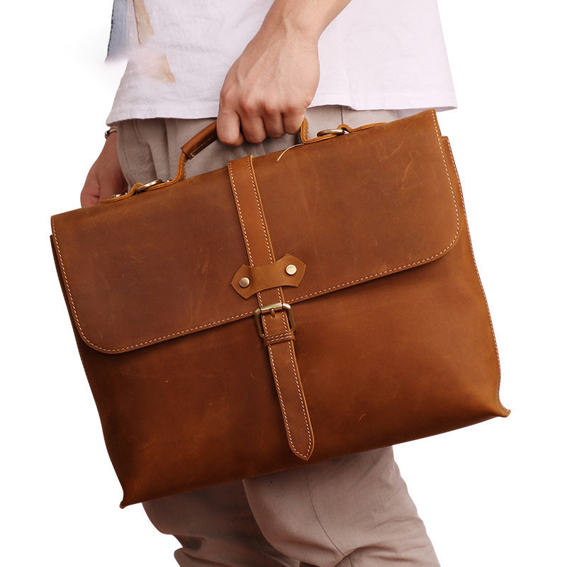 leather mens briefcase