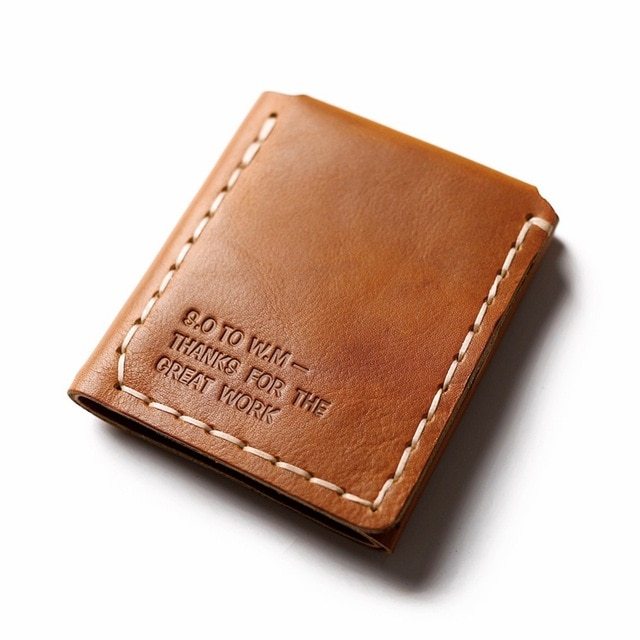 tri fold personalized retro wallet