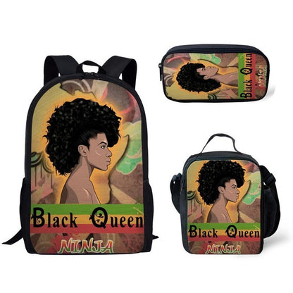 three piece set of new printed student backpack