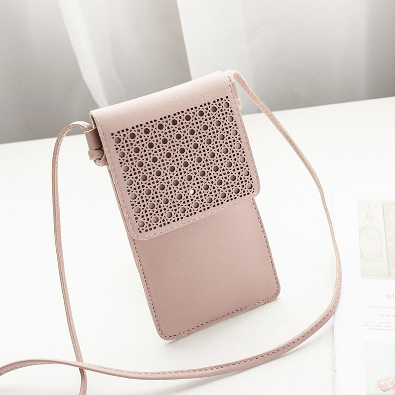 cross body mobile phone bag touching screen clear window mini purse cell phone bag pouch din889