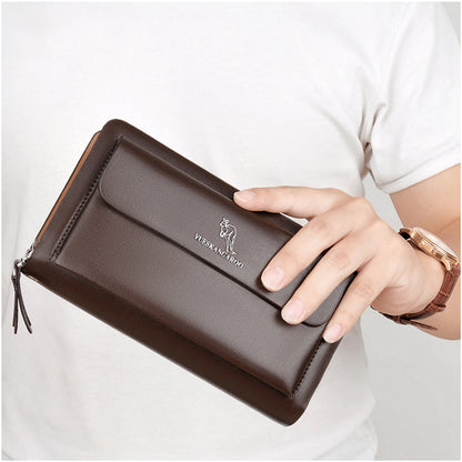 pure color kangaroo mens business casual clutch