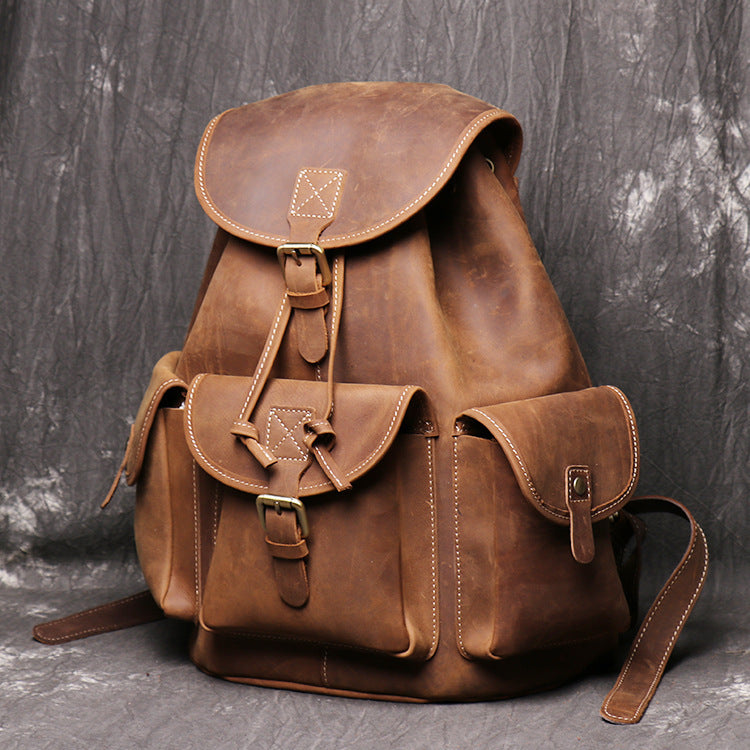 backpack women crazy horse leather