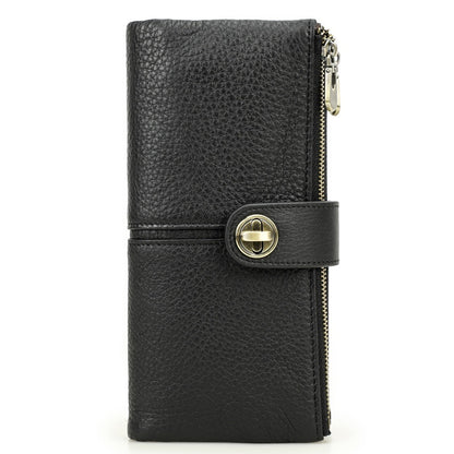 long buckle cowhide wallet