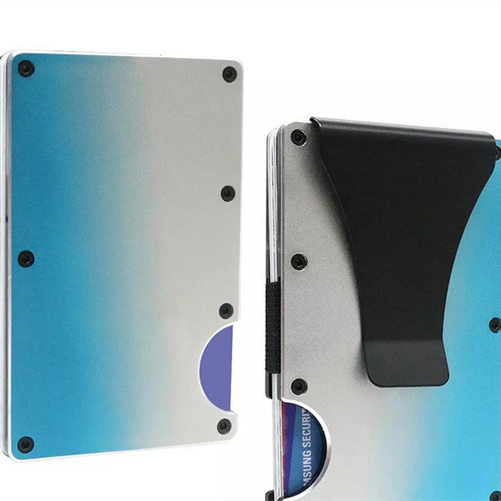 gradient color metal clamp ultra thin aluminum alloy card package