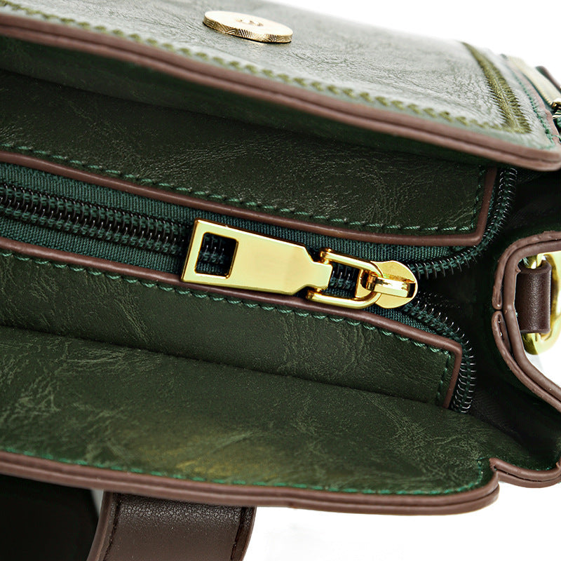 womens retro easy matching soft leather textured handbag shoulder crossbody