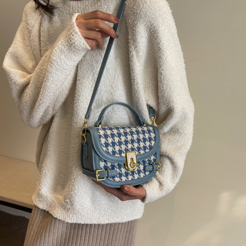 womens fashion all match houndstooth shoulder bag