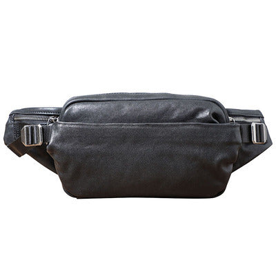 mens small backpack single shoulder cross body head layer cowhide fanny pack