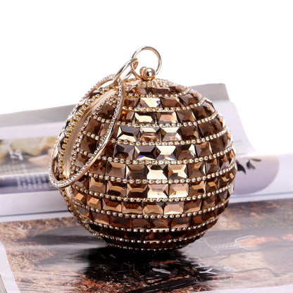 new style diamond handbag ladies spherical dinner bag