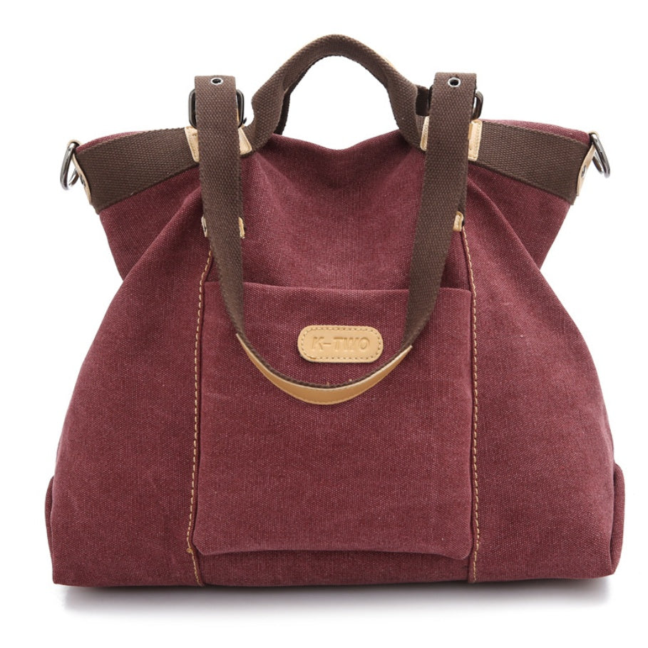 vintage casual canvas bag student handbag