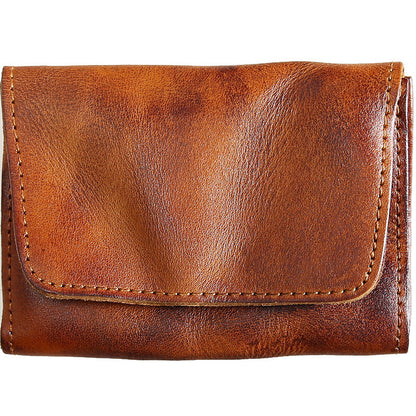 mens retro top layer cowhide short wallet