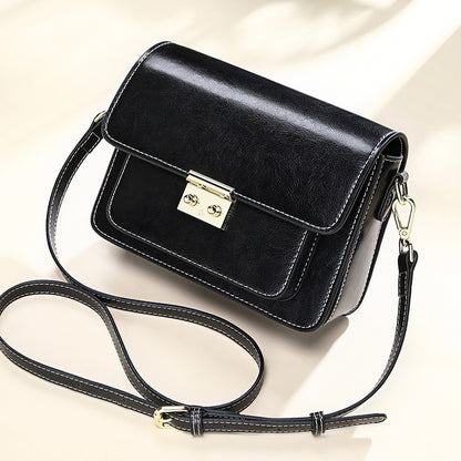 genuine leather fashion one shoulder messenger handbag