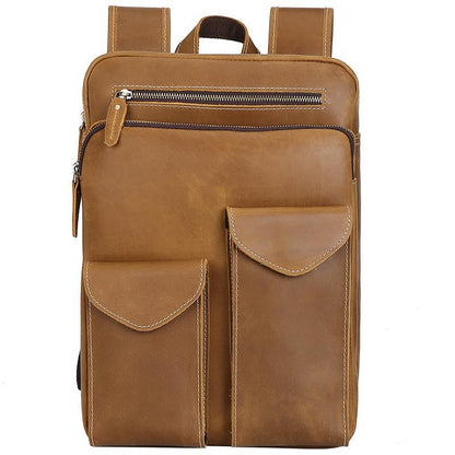 crazy horse leather travel backpack