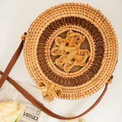 rattan hand woven fine woven bag